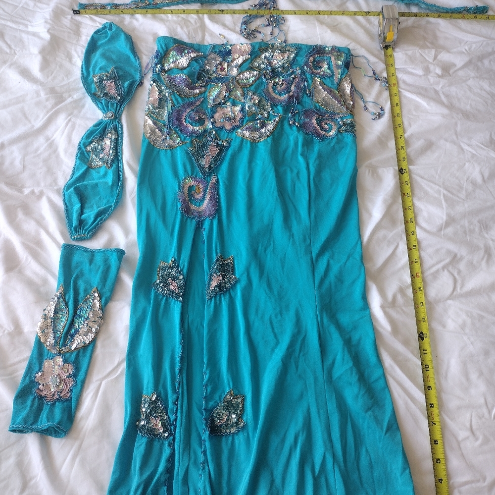 PROFESSIONAL 4 PIECE  EGYPTIAN BELLY DANCE COSTUME